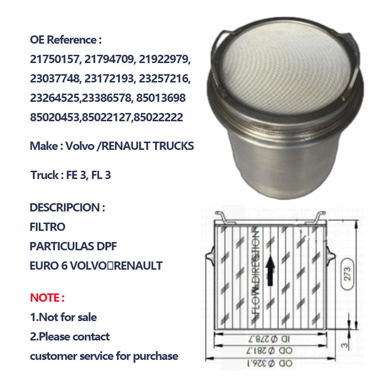 DPF Vol-vo 21750157, 21794709, 21922979, 23037748, 23172193, 23257216, 23264525, 23386578, 85013698, 85020453, 85022127, 85022222 - SHANGHAI KESAIRAY AUTO PARTS CO LTD
