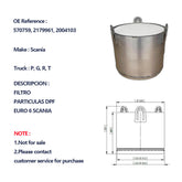 Scania 570759 Euro 6 570759, 2179961, 2004103 dpf diesel particulate filter cleaning - SHANGHAI KESAIRAY AUTO PARTS CO LTD