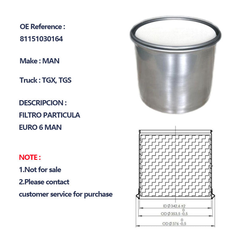 MAN TGX 81151030164 Particulate Filter Exhaust System for MAN TGX Truck Spare Parts - SHANGHAI KESAIRAY AUTO PARTS CO LTD