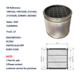 1997433 1997433R 2137442 2137442R 5296897 6625692 Soot/particulate filter OE number by DAF - SHANGHAI KESAIRAY AUTO PARTS CO LTD