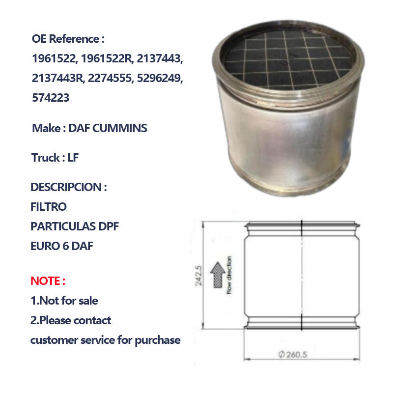 Cummins Spart Parts DPF Filter 1961522, 1961522R, 2137443, 2137443R, 2274555, 5296249, 574223 - SHANGHAI KESAIRAY AUTO PARTS CO LTD