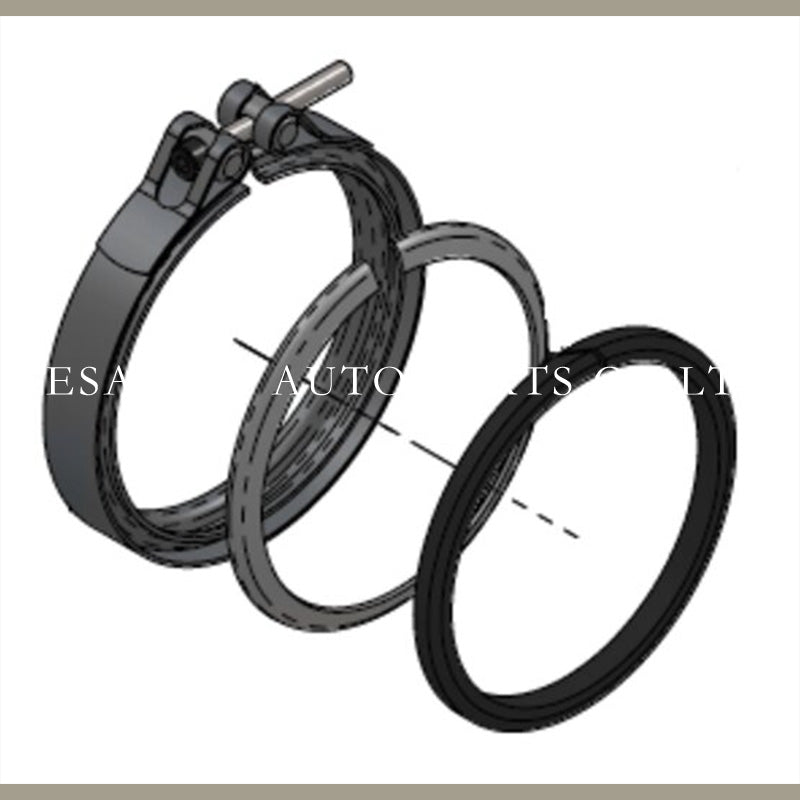 Euro6 Exhaust Connection Kit Din 5AL028 Suitable for Mercedes Trucks Replaces OE 39950702 Assembly Consists of 5AL032 Clamp 60601021 Ring and 71600874 Gasket