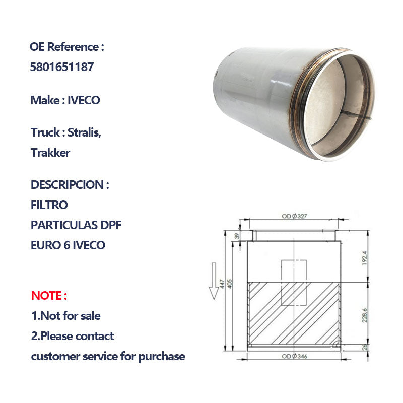 EURO 6 DPF filter 5801651187 DPF-Filter Truck Filter Auto Catalyst Diesel Particulate Filter