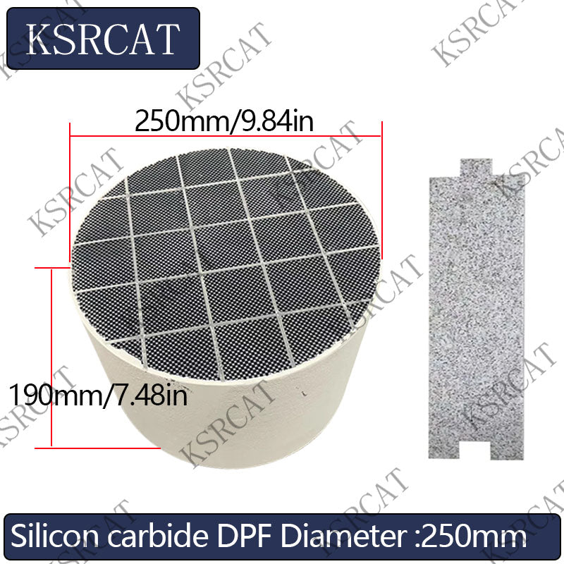 Diameter 250mm Diesel Engine Sic DPF Silicon Carbide Diesel particulate filter Silicon Carbide Catalytic Converter FOR Diesel Engine Exhaust Gas