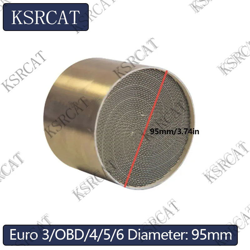 Diameter 95mm Three-Way Catalyst Metal 300/400/500/600Cpsi Universal Sports Catalytic Converter 3 Cores