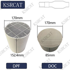 1set Silicon carbide DPF(170*152.4mm) + Ceramic DOC(170*85mm)