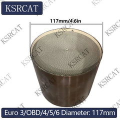 Diameter 117mm EURO 3/OBD/4/5/6 Metal Catalytic Converter Metal 200/300/400/500/600cpsi Three Way Catalyst Metallic Catalyst