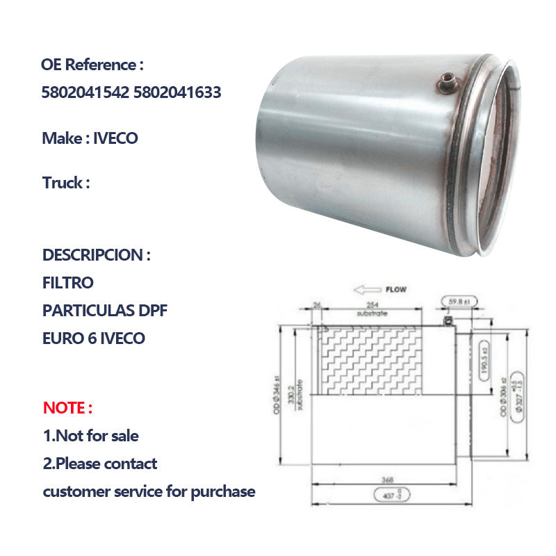 Diesel Particulate Filter 5802041542 5802041633 – High-Efficiency Cordierite DPF for Superior Emission Control in Heavy-Duty Vehicles