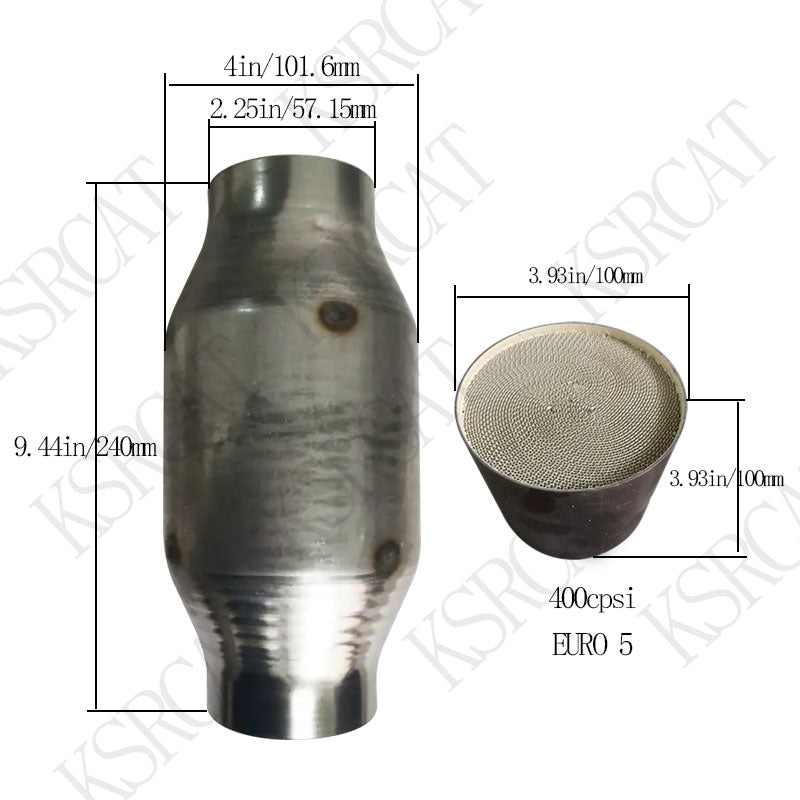 Universal 200-400 Cell High Flow Metallic-Core Race Catalytic Converter High Performance Sport