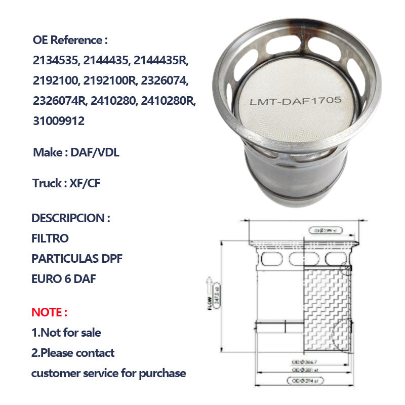 DAF Trucks  2134535, 2144435, 2144435R, 2192100, 2192100R, 2326074, 2326074R, 2410280, 2410280R, 31009912