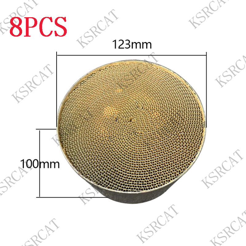 8pcs 200cpsi Exhausts System 123*100mm and 20pcs covers High flow Catalytic Converter Metal Honeycomb Substrate Catalyst