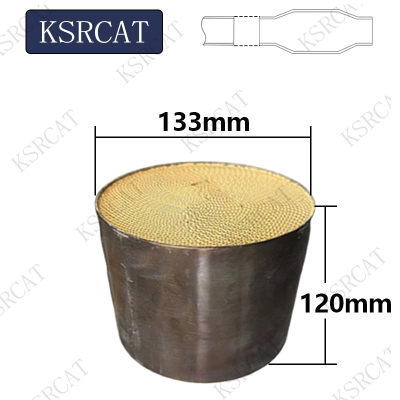 Modified Vehicle Catalytic Converter Stainless Shell 300 Cell Metal Core Universal Fit